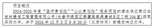 2024-2025年度“医疗责任险”“公众责任险”服务项目磋商公告