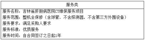 吉林省肝胆病医院CT维保服务项目成交结果公告